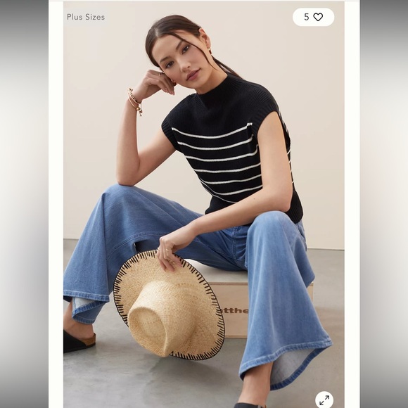 Anthropologie Maeve Amara Mock Neck Sweater Vest Size M - Picture 5 of 5